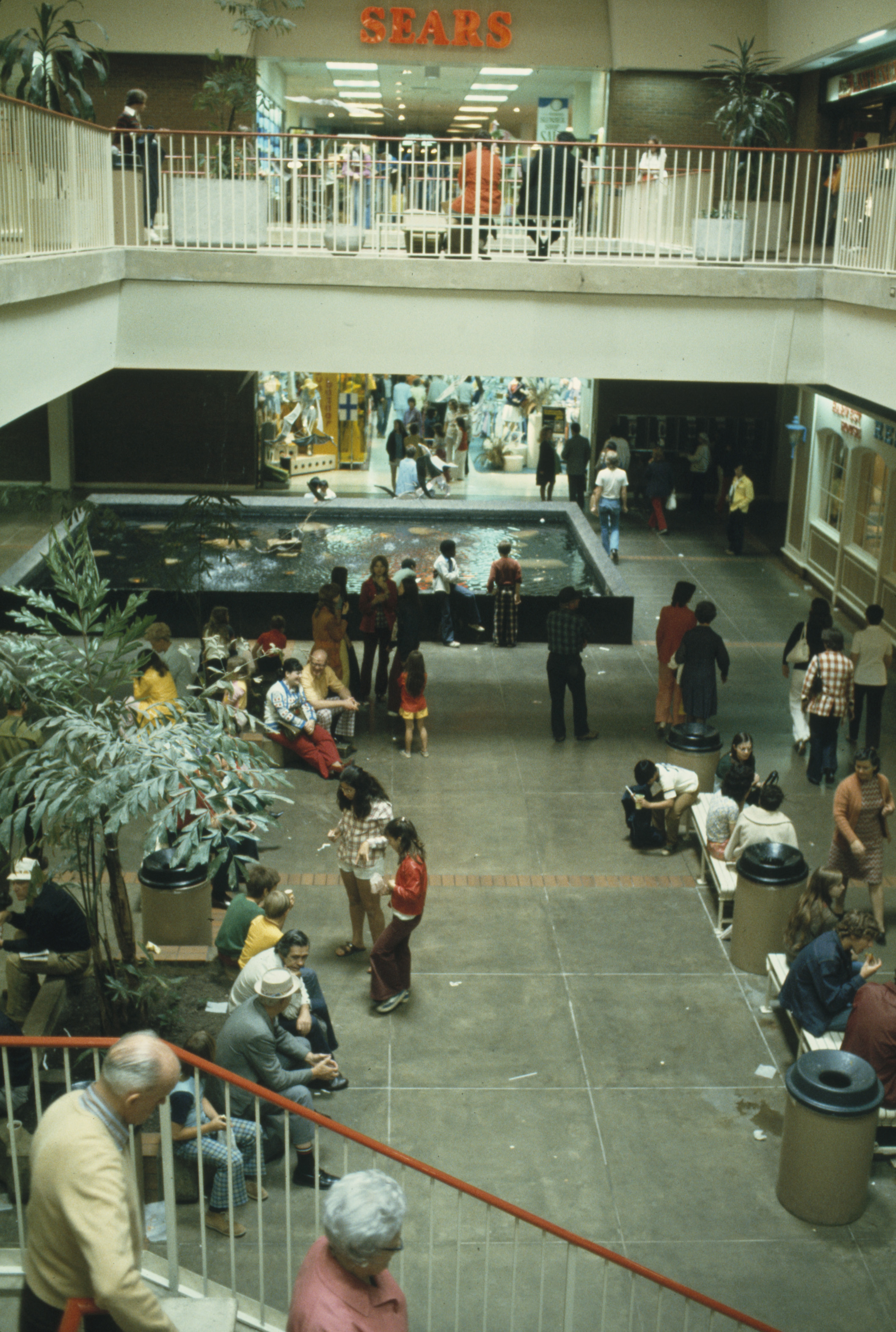 A shopping mall in Maryland in the 1970s